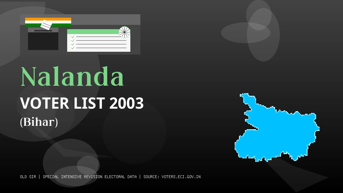 Nalanda Voter List 2003 PDF Download Bihar