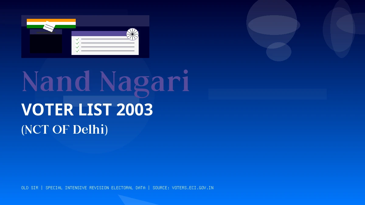 Nand Nagari Voter List 2003 PDF Download NCT OF Delhi