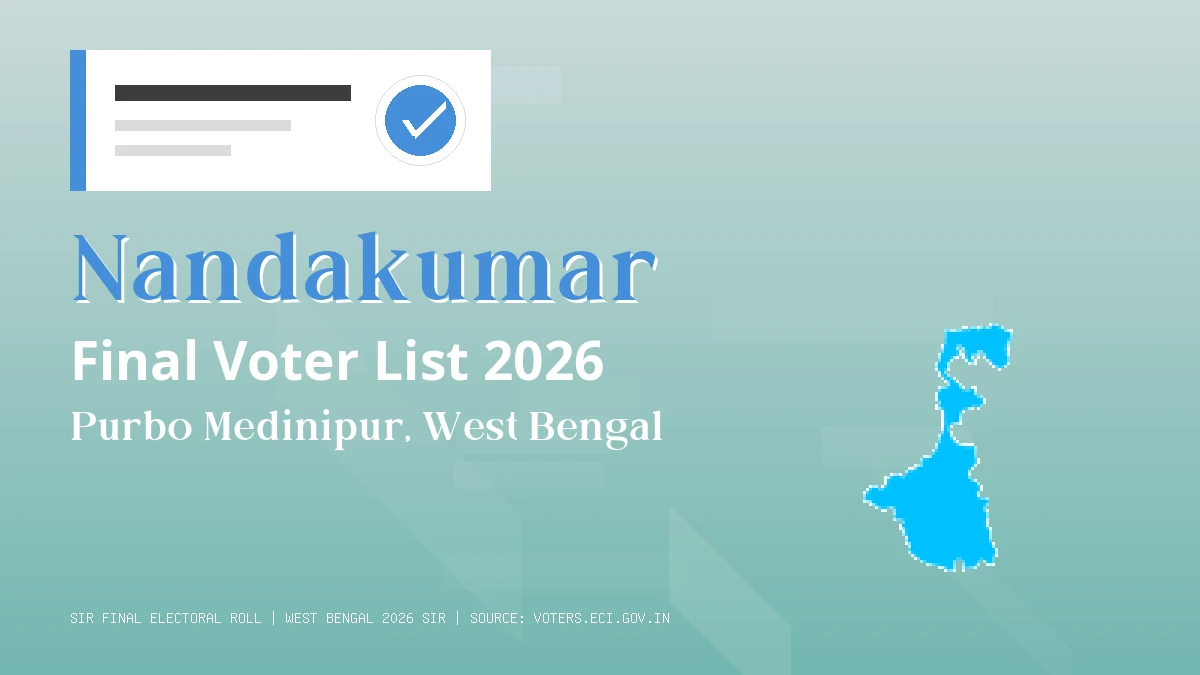 Nandakumar Final Voter List 2026 West Bengal