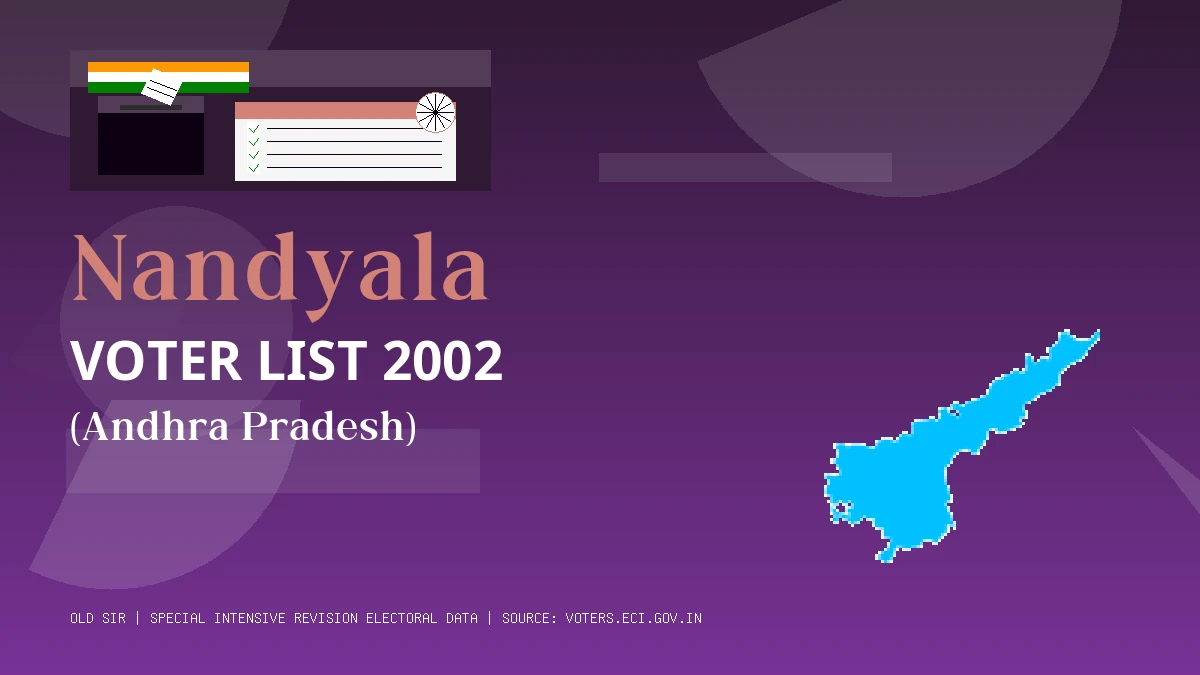 Nandyala Voter List 2002 PDF Download Andhra Pradesh