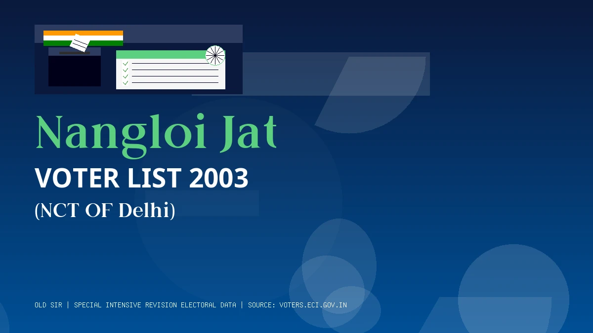 Nangloi Jat Voter List 2003 PDF Download NCT OF Delhi