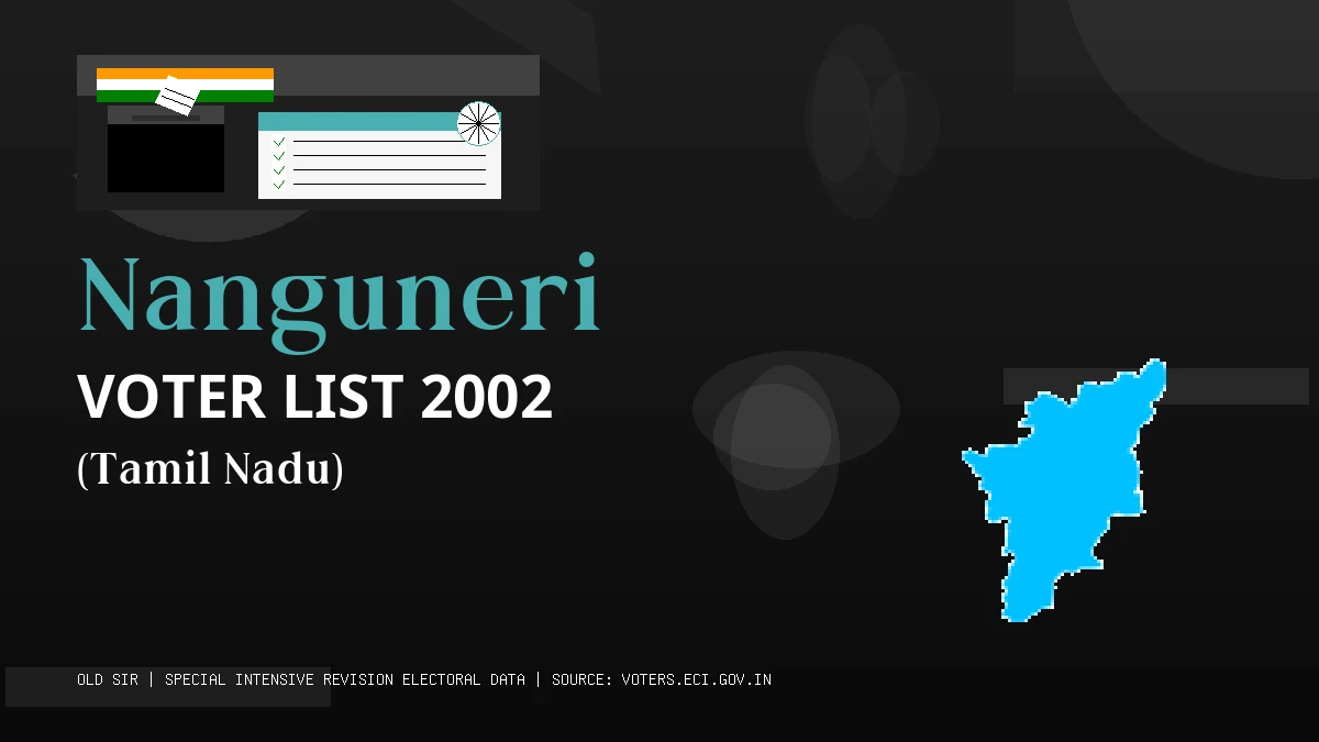 Nanguneri Voter List 2002 PDF Download Tamil Nadu