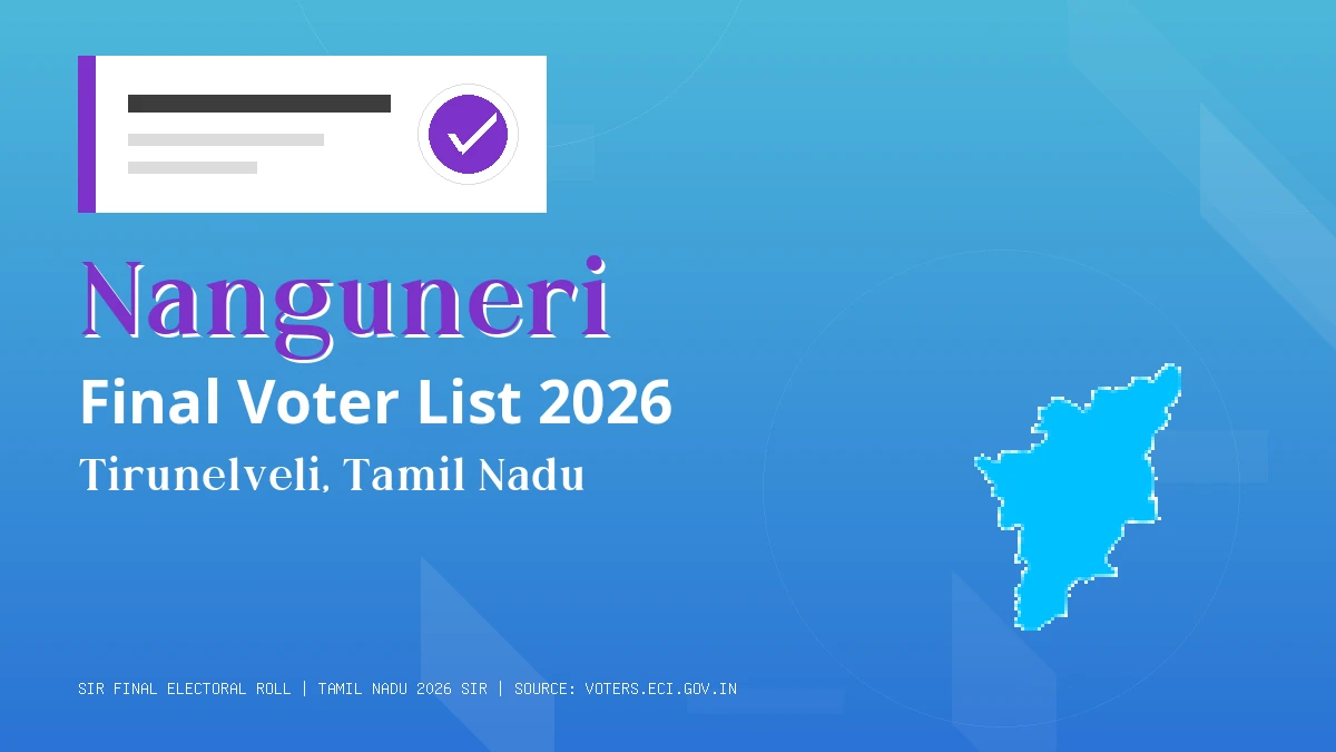 Nanguneri Final Voter List 2026 Tamil Nadu