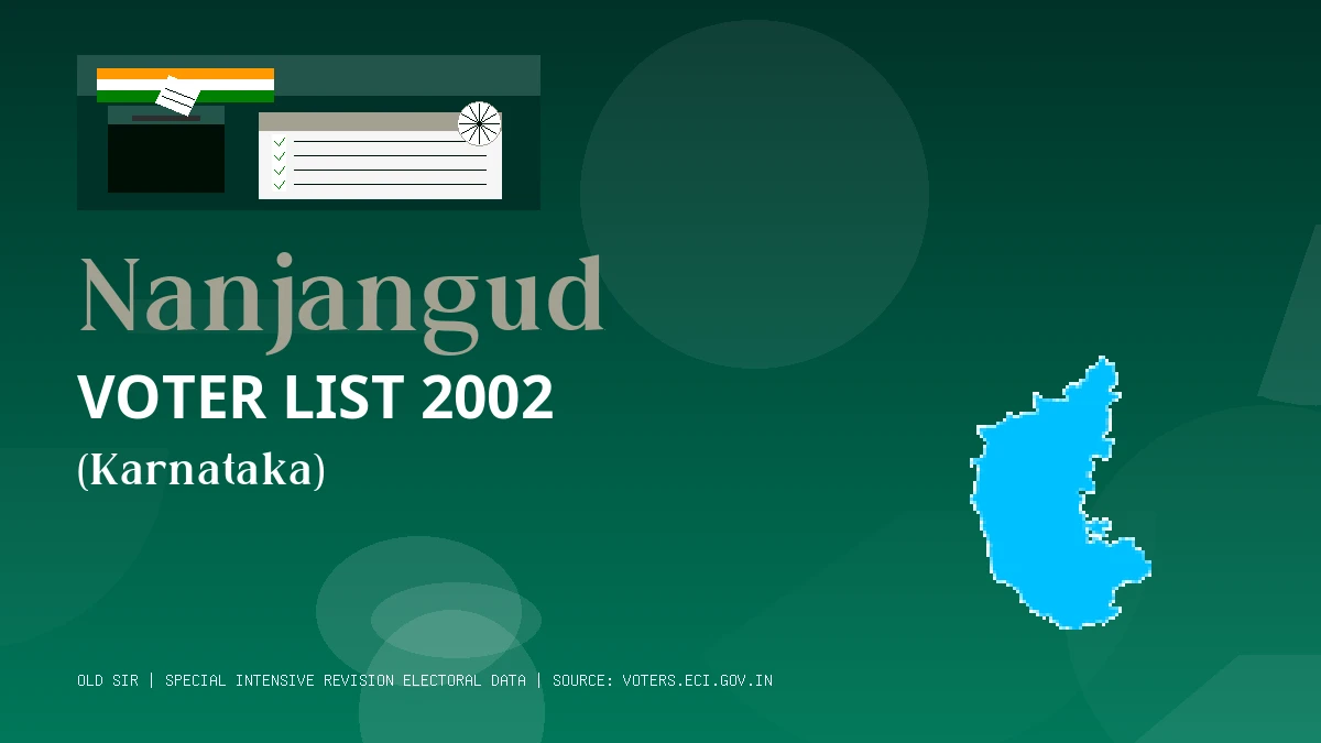 Nanjangud Voter List 2002 PDF Download Karnataka