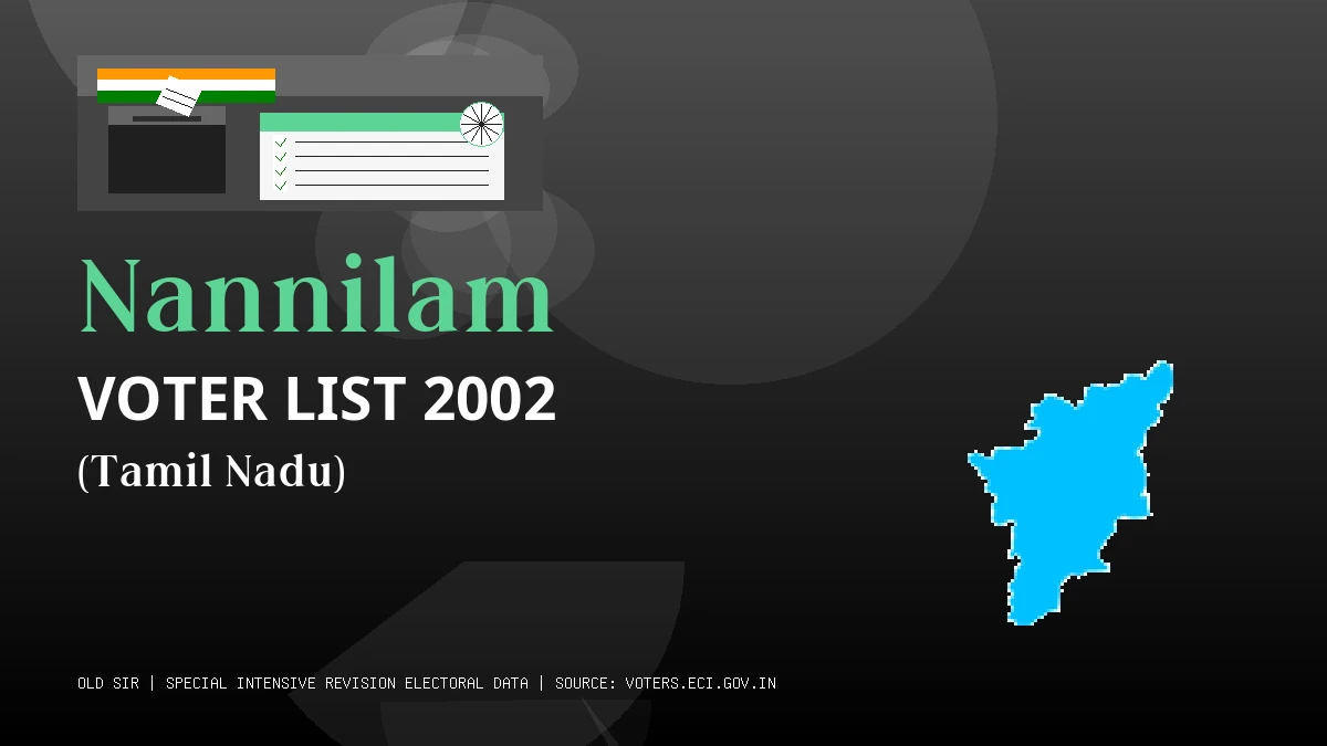 Nannilam Voter List 2002 PDF Download Tamil Nadu