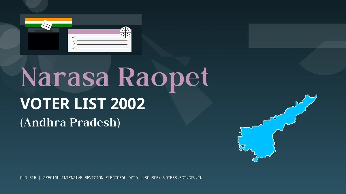 Narasa Raopet Voter List 2002 PDF Download Andhra Pradesh