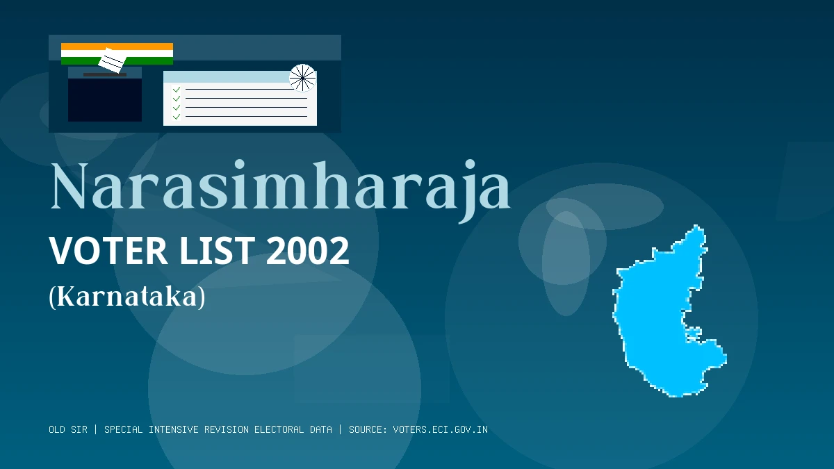 Narasimharaja Voter List 2002 PDF Download Karnataka