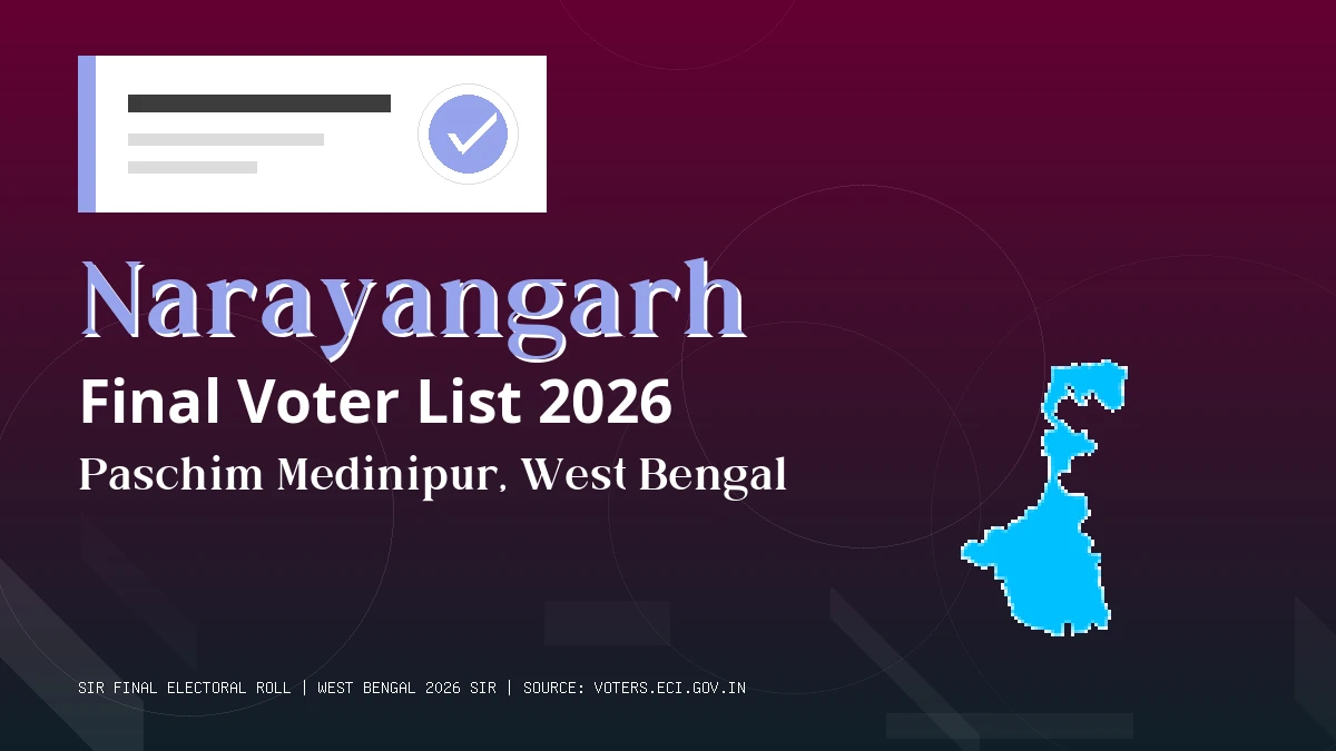 Narayangarh Final Voter List 2026 West Bengal