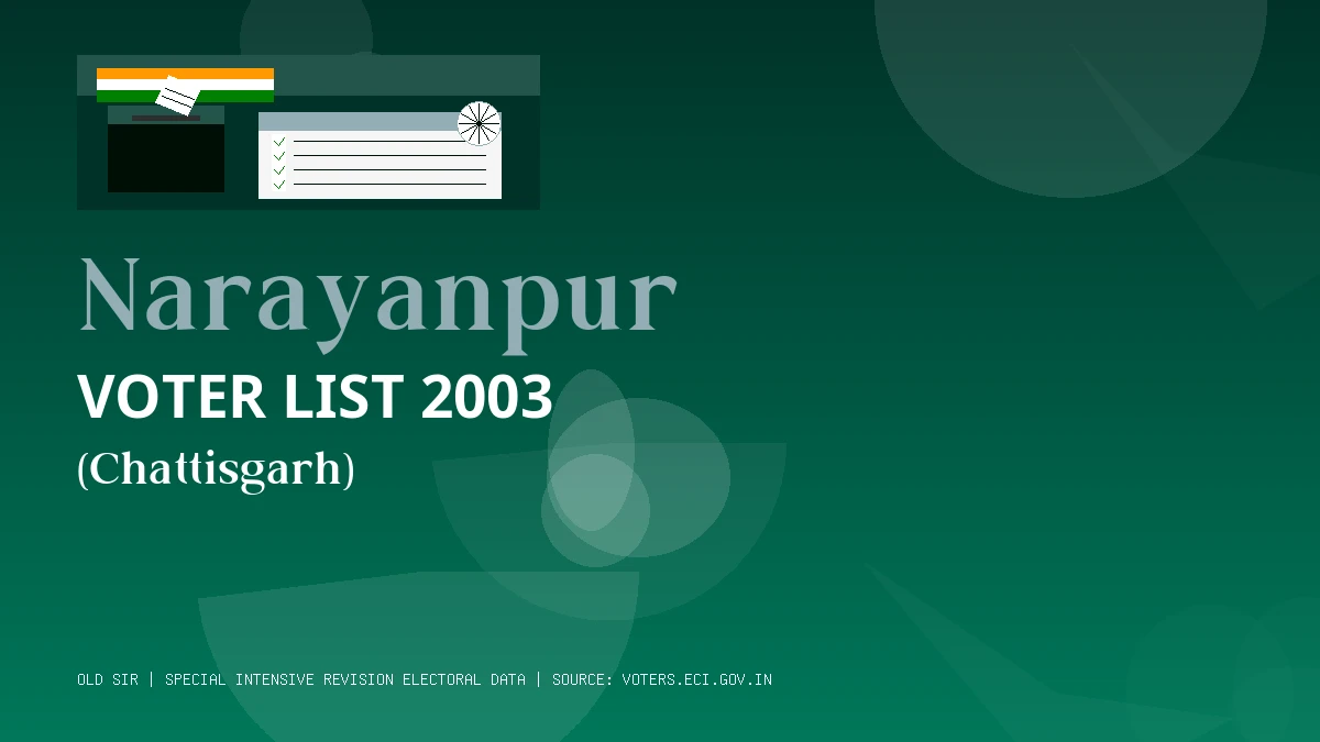 Narayanpur Voter List 2003 PDF Download Chattisgarh