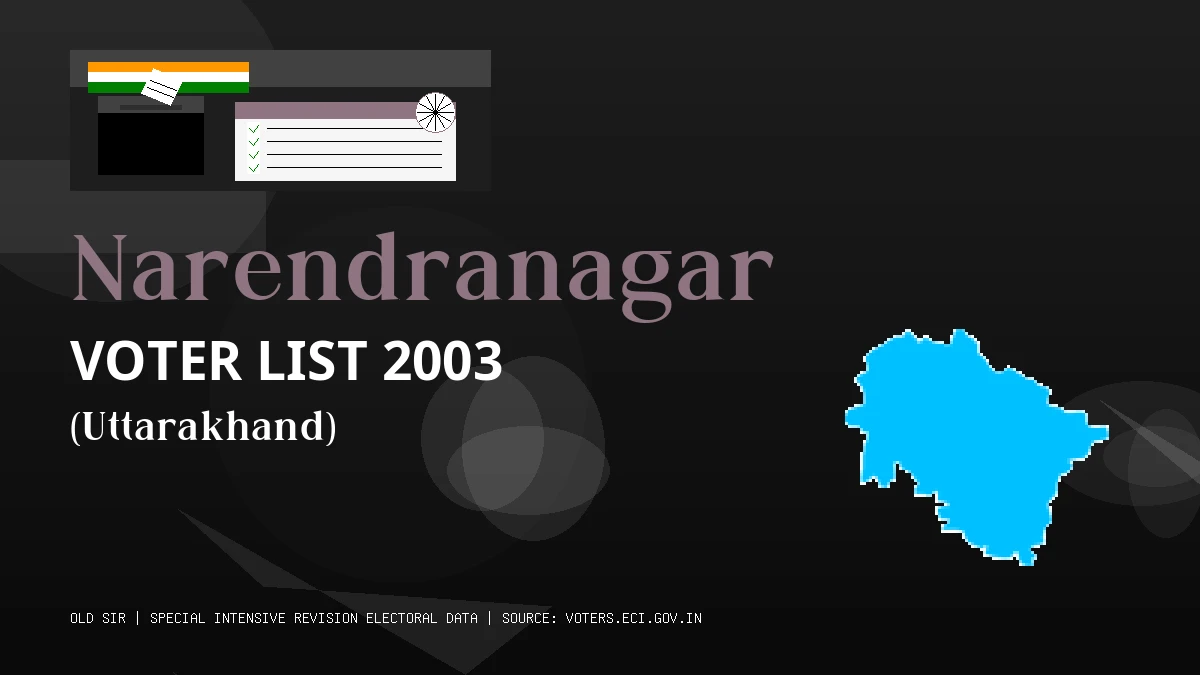 Narendranagar Voter List 2003 PDF Download Uttarakhand