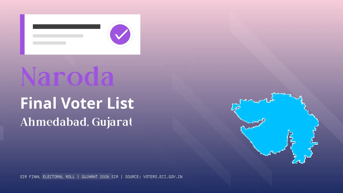 Naroda Final Voter List Gujarat