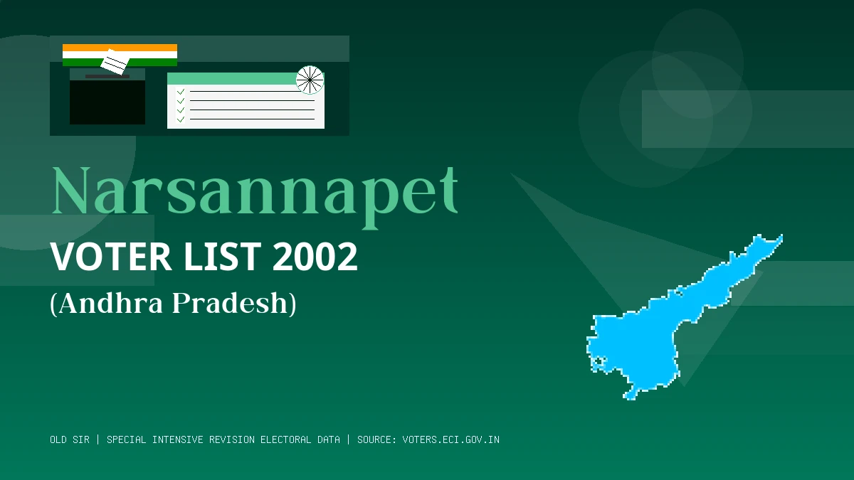 Narsannapet Voter List 2002 PDF Download Andhra Pradesh