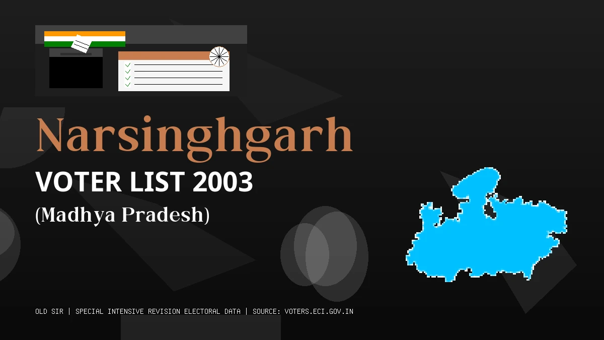 Narsinghgarh Voter List 2003 PDF Download Madhya Pradesh