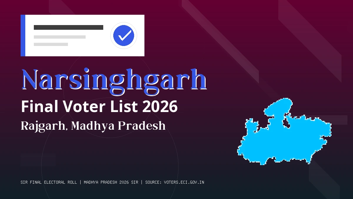 Narsinghgarh Final Voter List 2026 Madhya Pradesh