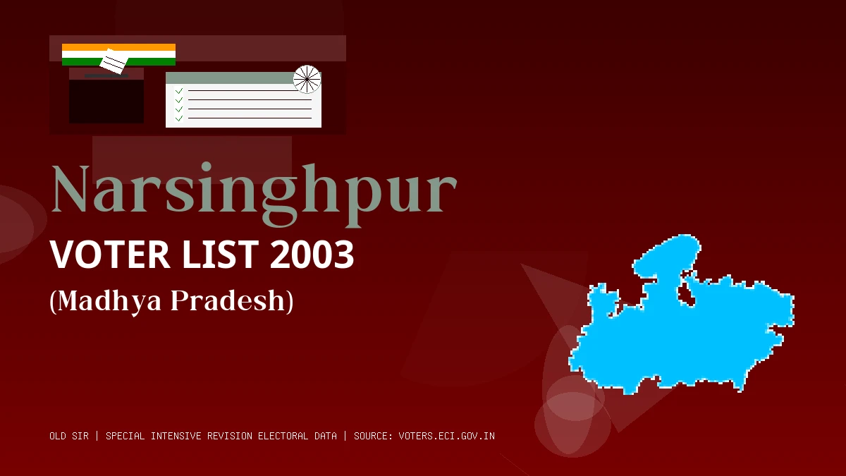 Narsinghpur Voter List 2003 PDF Download Madhya Pradesh