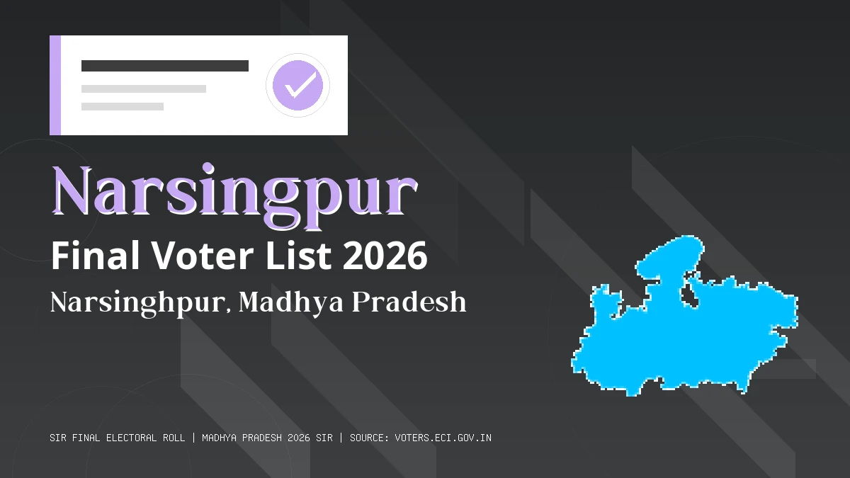 Narsingpur Final Voter List 2026 Madhya Pradesh