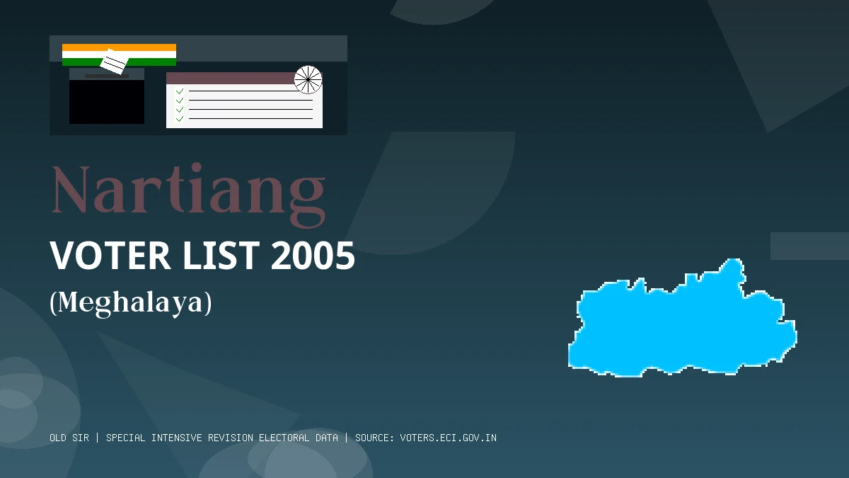 Nartiang Voter List 2005 PDF Download Meghalaya