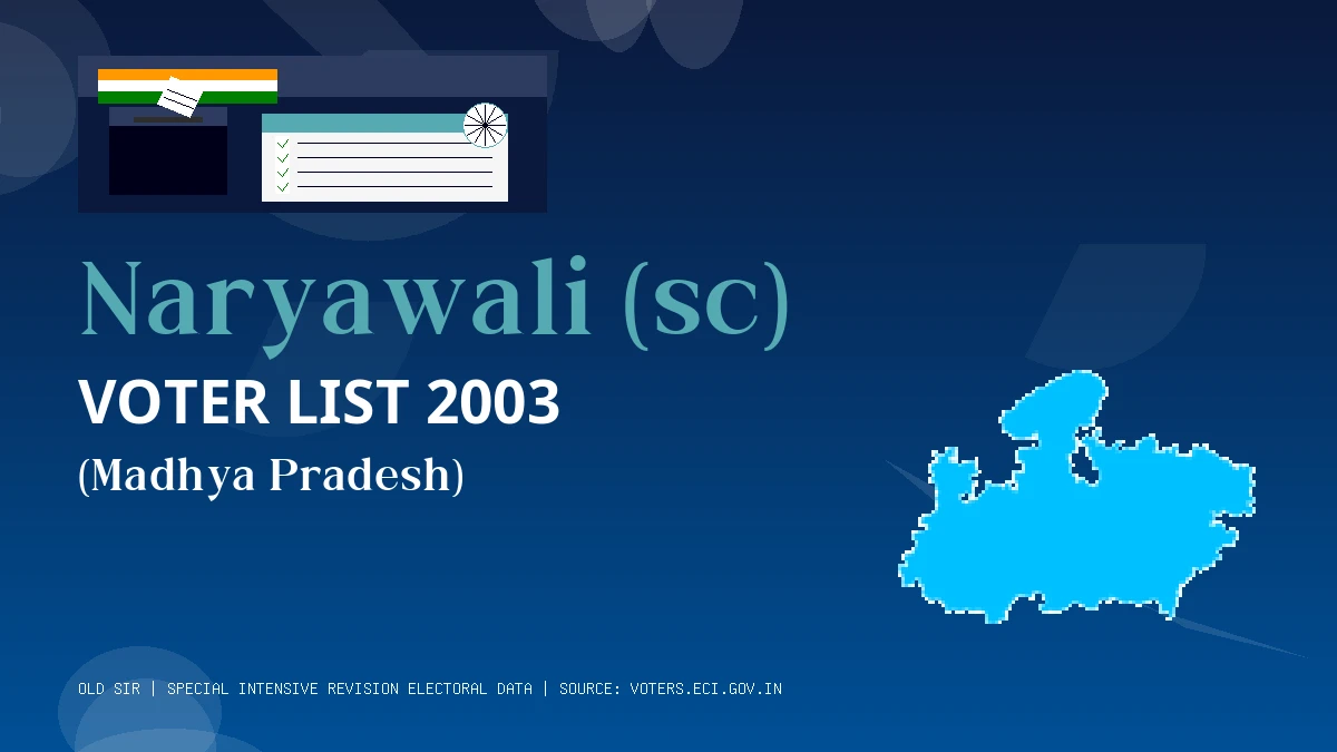 Naryawali (sc) Voter List 2003 PDF Download Madhya Pradesh