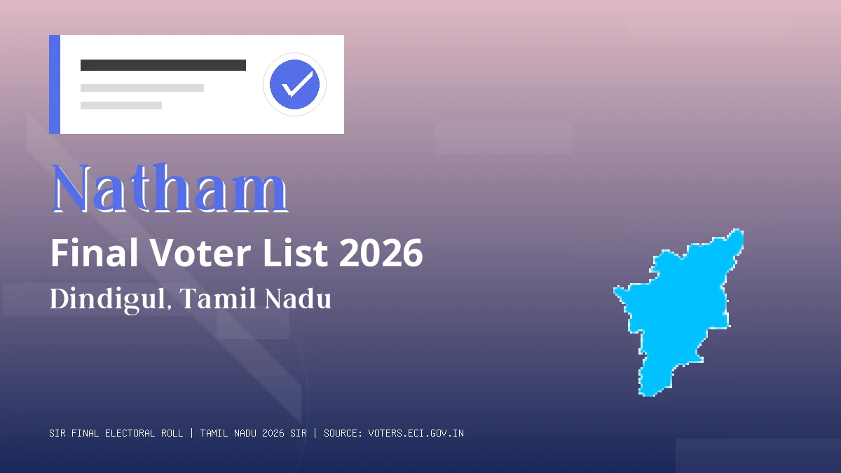 Natham Final Voter List 2026 Tamil Nadu