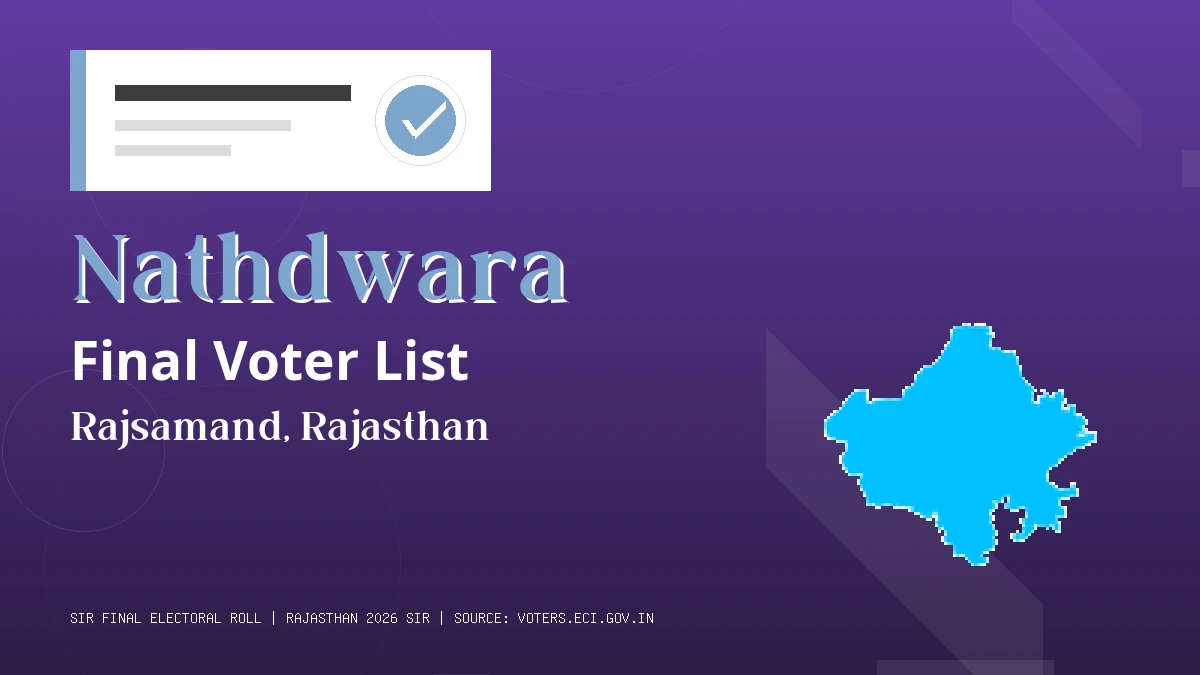 Nathdwara Final Voter List Rajasthan