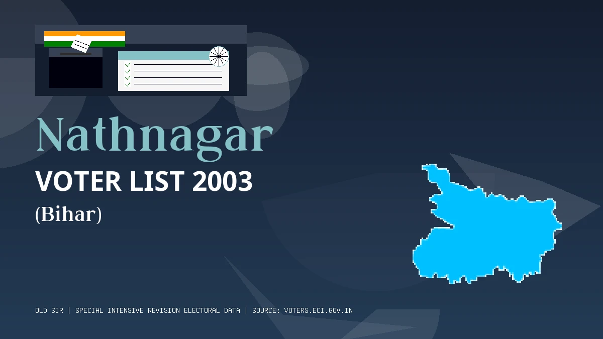 Nathnagar Voter List 2003 PDF Download Bihar