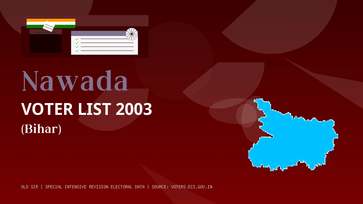 Nawada Voter List 2003 PDF Download Bihar