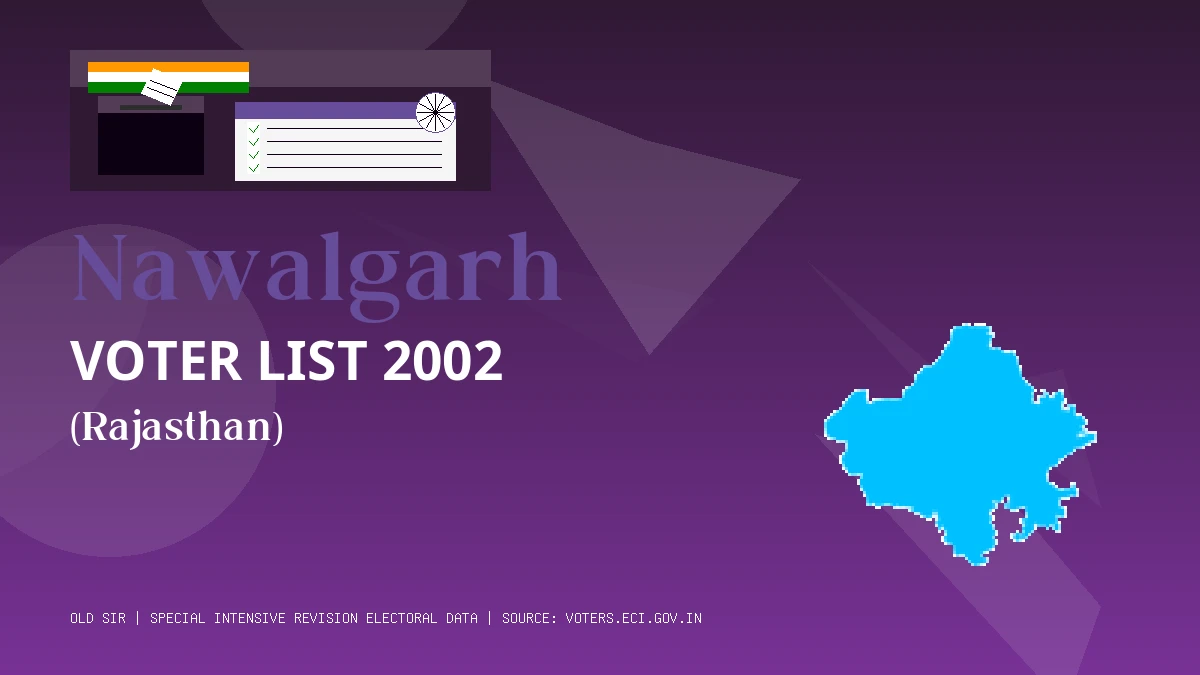 Nawalgarh Voter List 2002 PDF Download Rajasthan