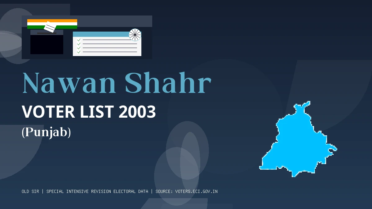 Nawan Shahr Voter List 2003 PDF Download Punjab