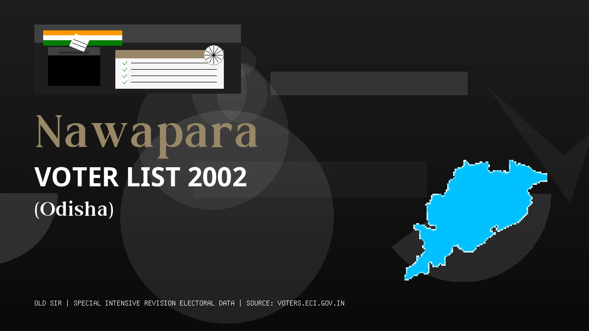 Nawapara Voter List 2002 PDF Download Odisha