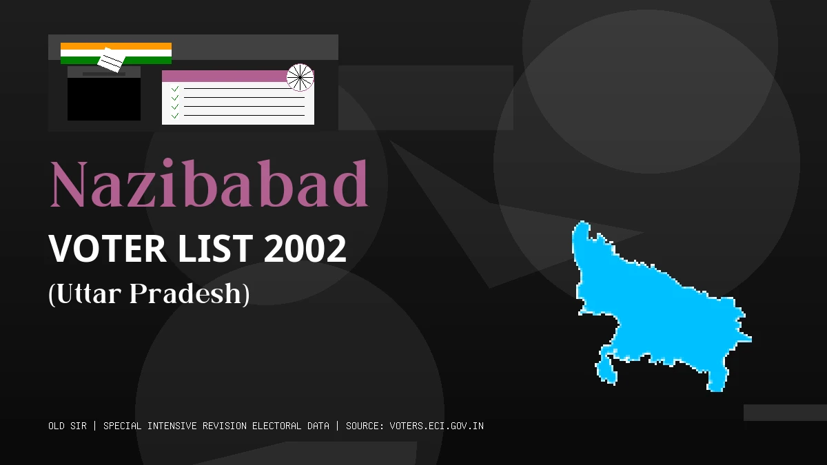 Nazibabad Voter List 2002 PDF Download Uttar Pradesh
