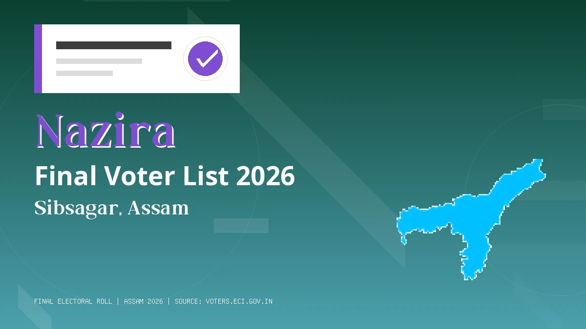 Nazira Final Voter List 2026 Assam