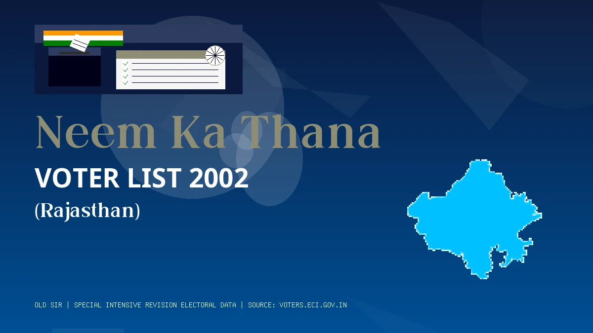 Neem Ka Thana Voter List 2002 PDF Download Rajasthan