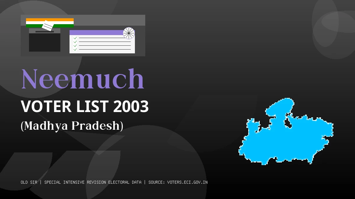 Neemuch Voter List 2003 PDF Download Madhya Pradesh