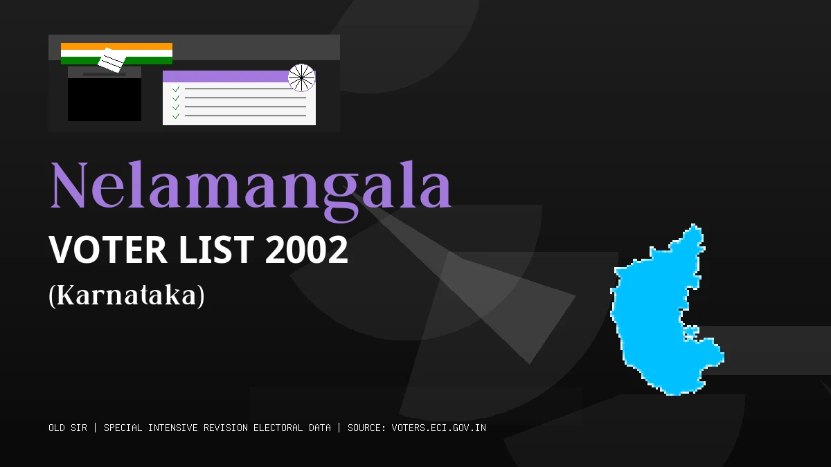 Nelamangala Voter List 2002 PDF Download Karnataka