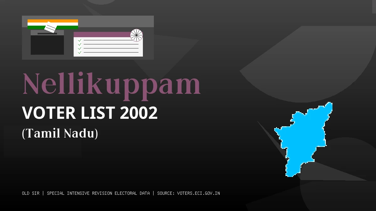 Nellikuppam Voter List 2002 PDF Download Tamil Nadu
