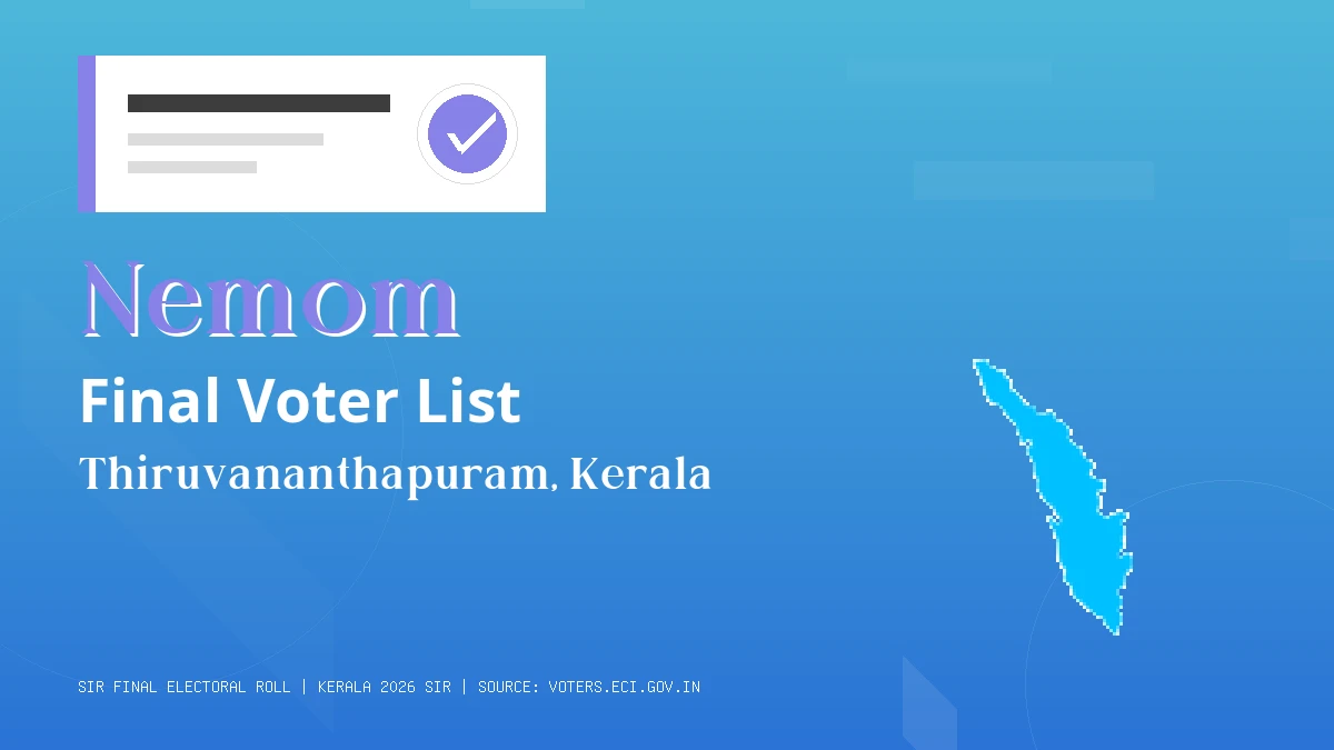 Nemom Final Voter List Kerala