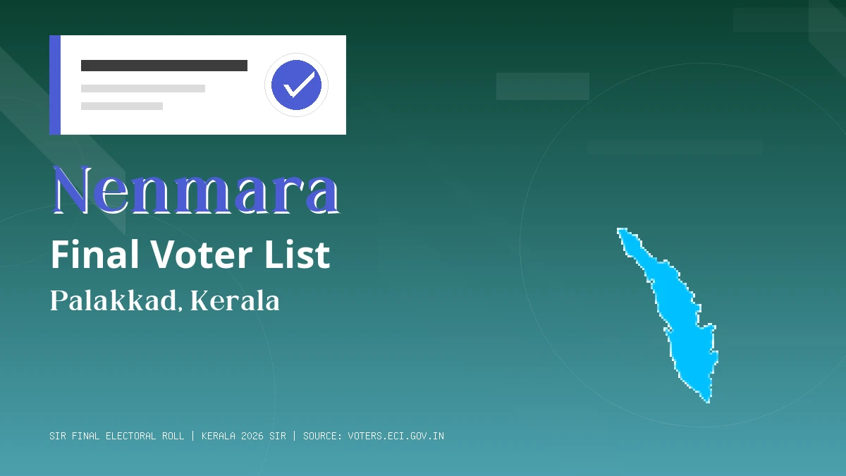Nenmara Final Voter List Kerala
