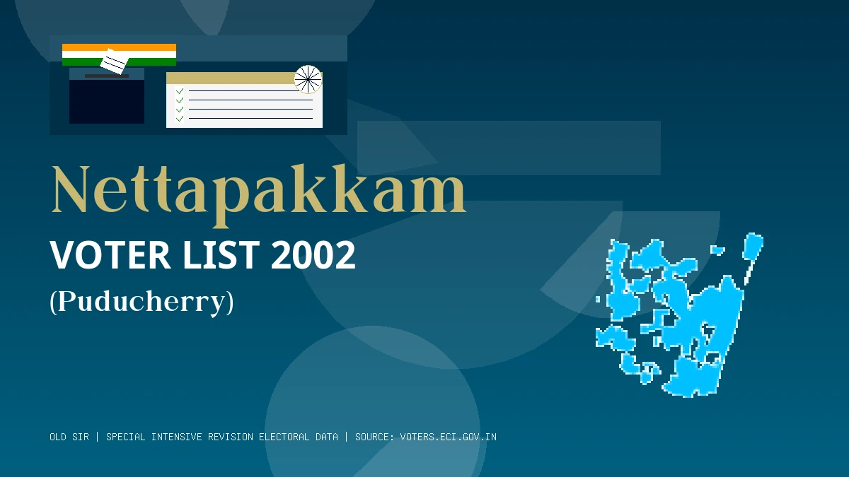 Nettapakkam Voter List 2002 PDF Download Puducherry