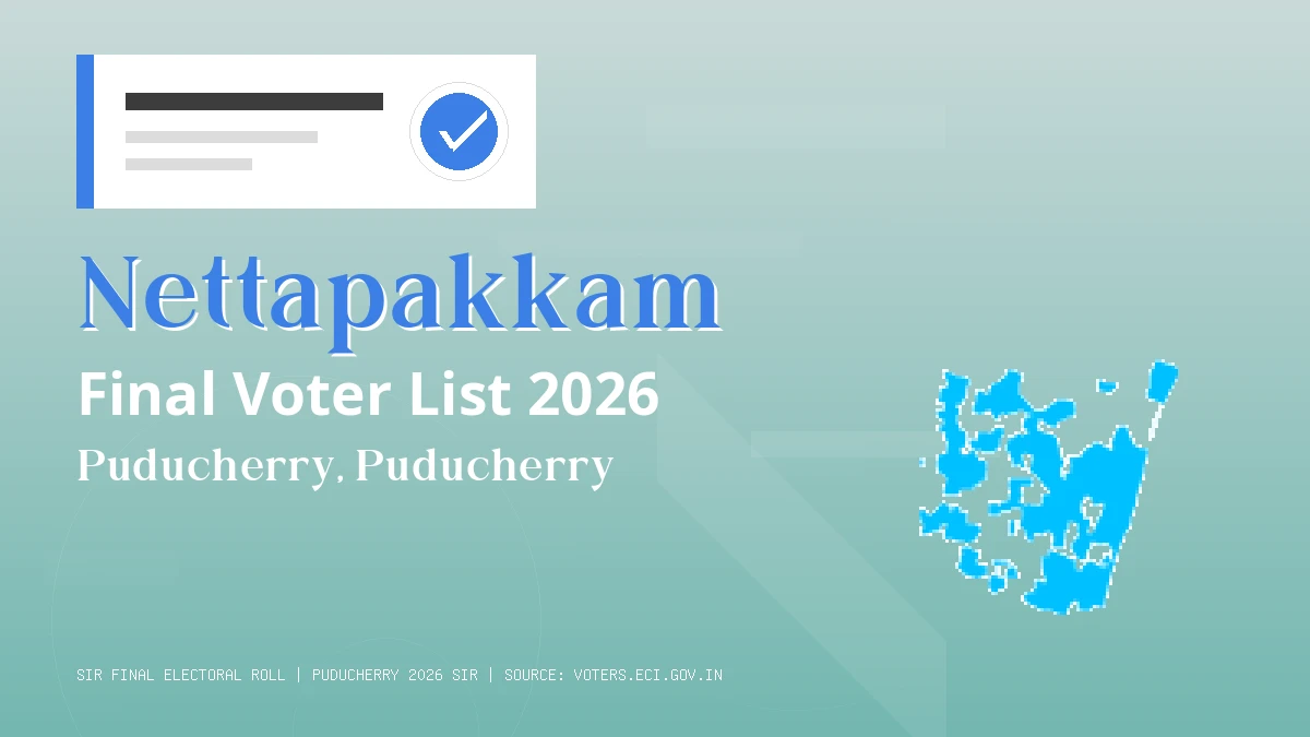Nettapakkam Final Voter List 2026 Puducherry