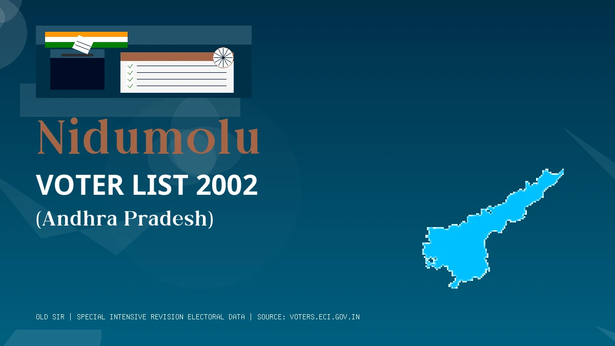 Nidumolu Voter List 2002 PDF Download Andhra Pradesh