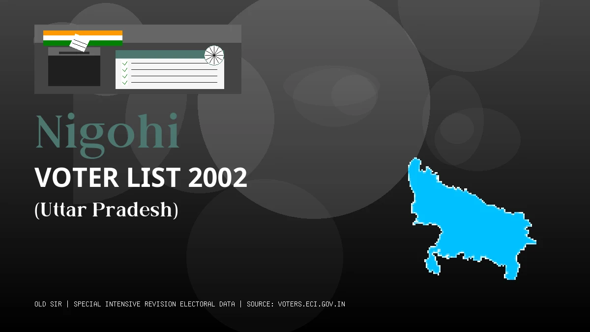 Nigohi Voter List 2002 PDF Download Uttar Pradesh