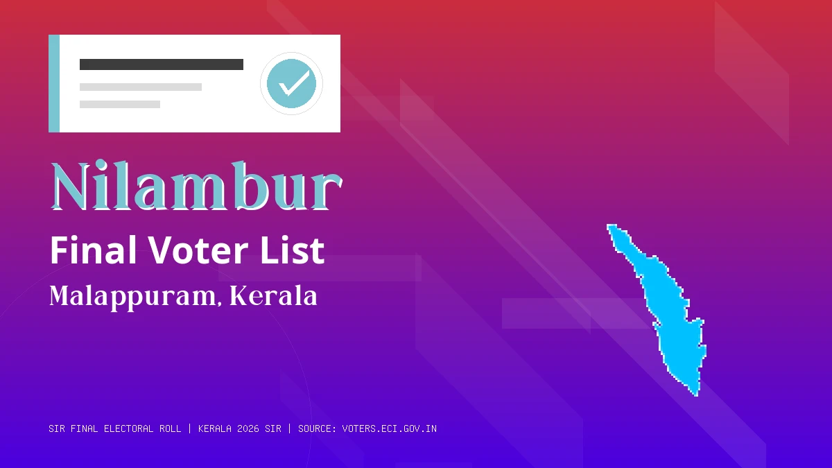 Nilambur Final Voter List Kerala