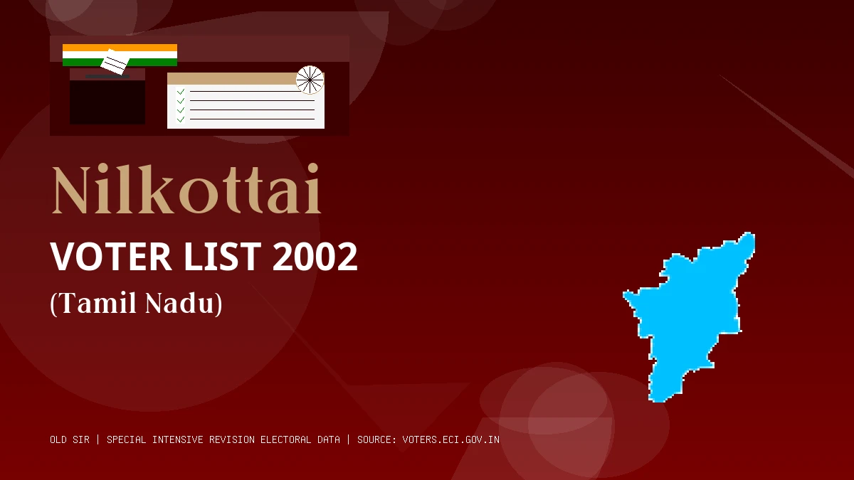 Nilkottai Voter List 2002 PDF Download Tamil Nadu