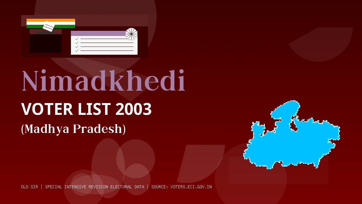 Nimadkhedi Voter List 2003 PDF Download Madhya Pradesh