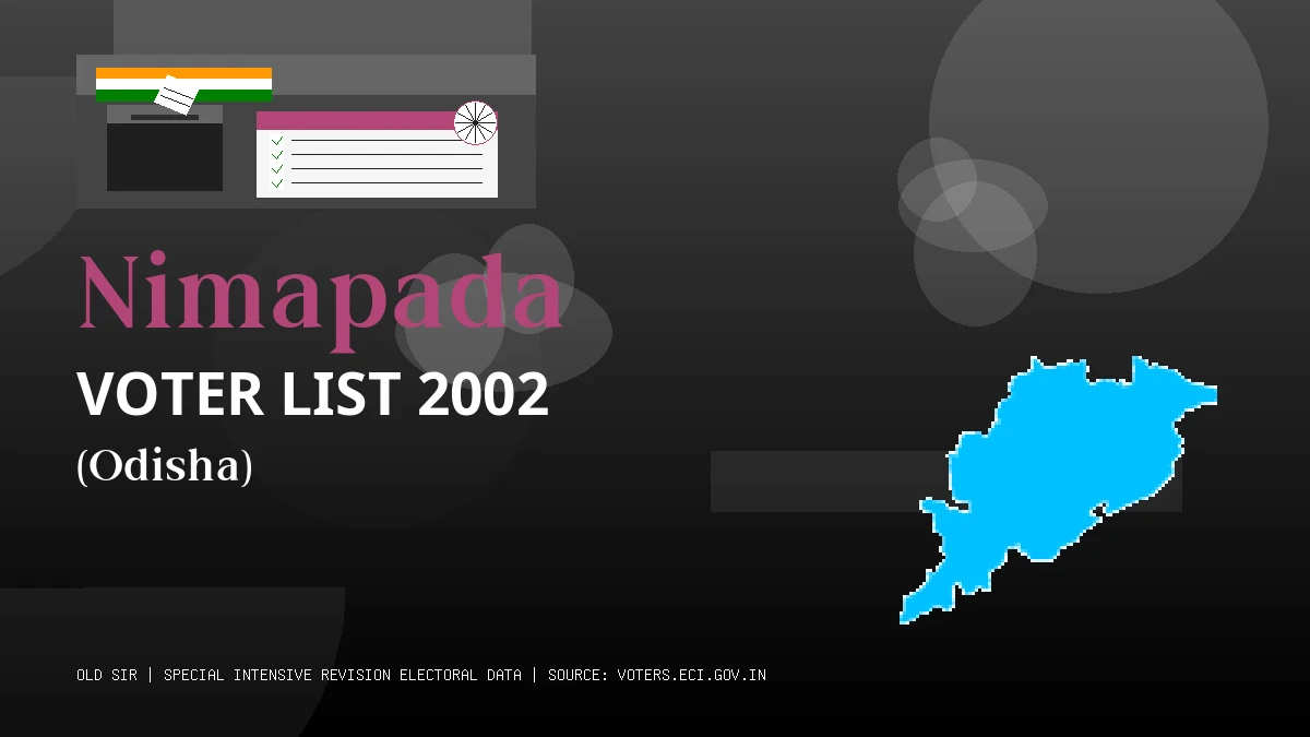 Nimapada Voter List 2002 PDF Download Odisha