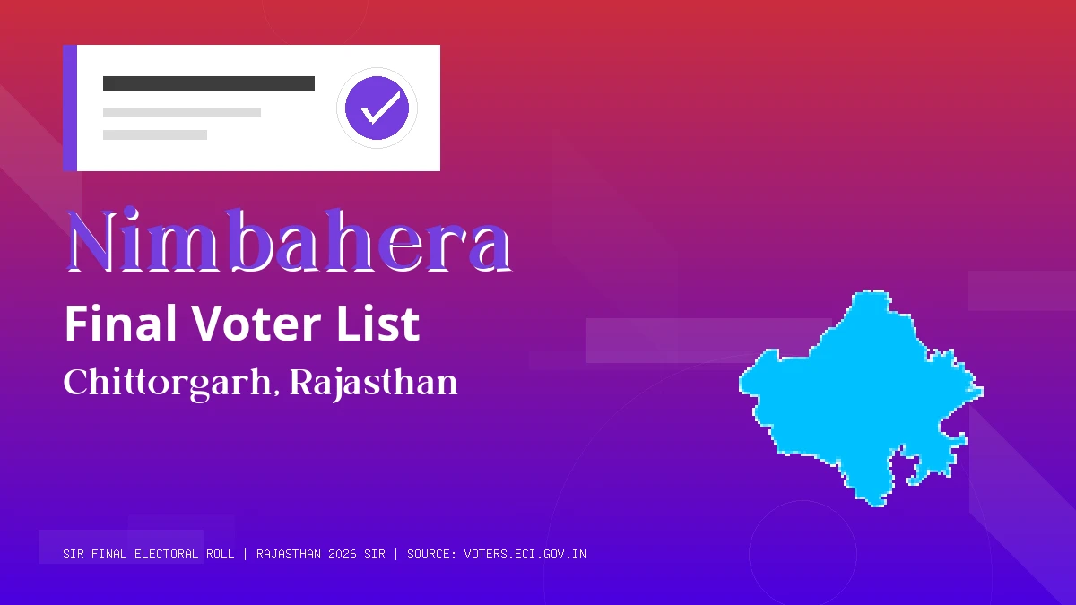 Nimbahera Final Voter List Rajasthan