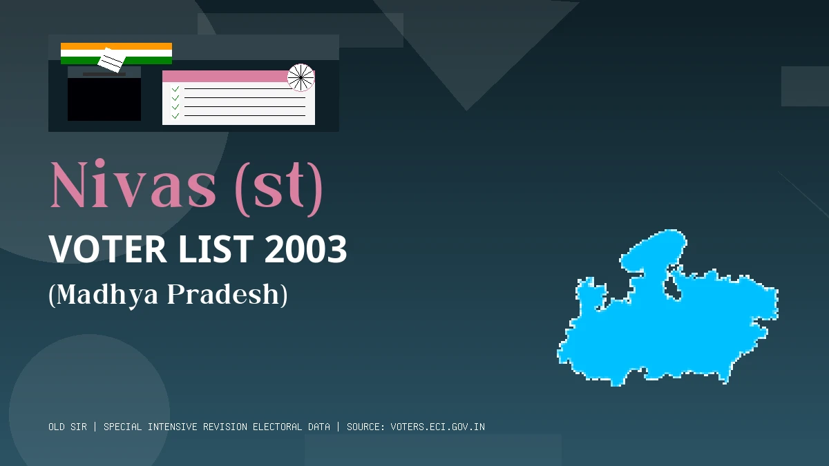 Nivas (st) Voter List 2003 PDF Download Madhya Pradesh