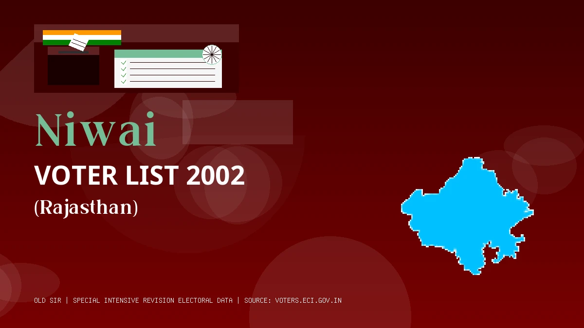 Niwai Voter List 2002 PDF Download Rajasthan