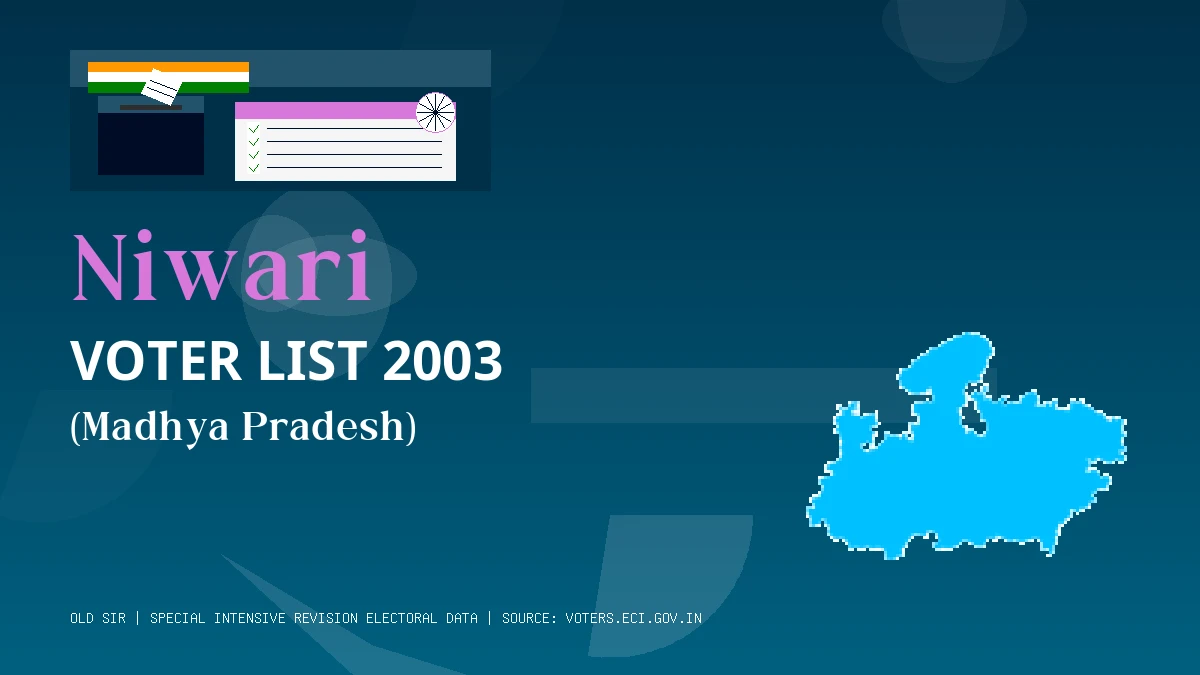 Niwari Voter List 2003 PDF Download Madhya Pradesh