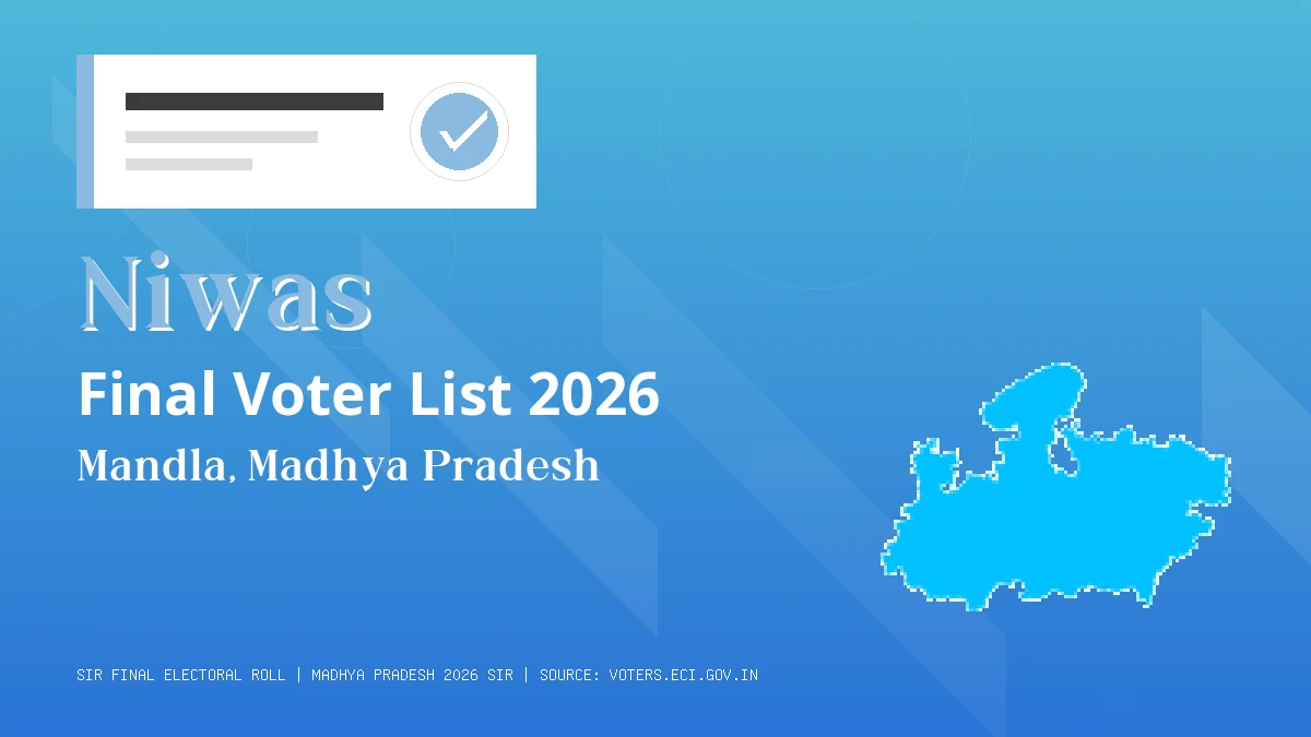 Niwas Final Voter List 2026 Madhya Pradesh
